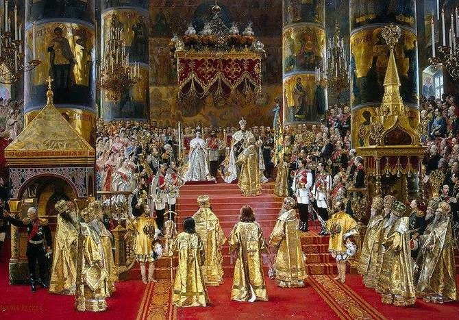 Жорж Беккер. Коронация императора Александра III и императрицы Марии Фёдоровны
